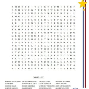 Signers of the Declaration of Independence Word Search 3