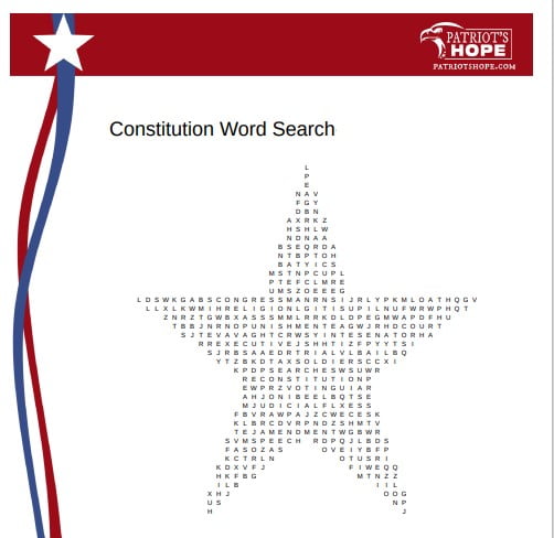 Constitution Word Search 1